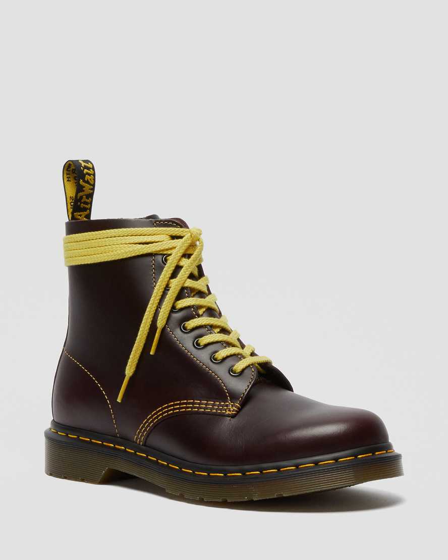 Dr. Martens 1460 Pascal Atlas Nahka Miesten Nauhalliset Nilkkurit - Viininpunainen Nilkkurit [916-AR